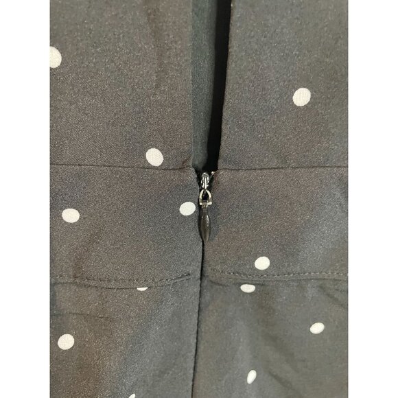 Women's Black Polka Dot Jumpsuit By Splash Size 10 With Deep V-Neck & Wide Legs - Picture 9 of 16